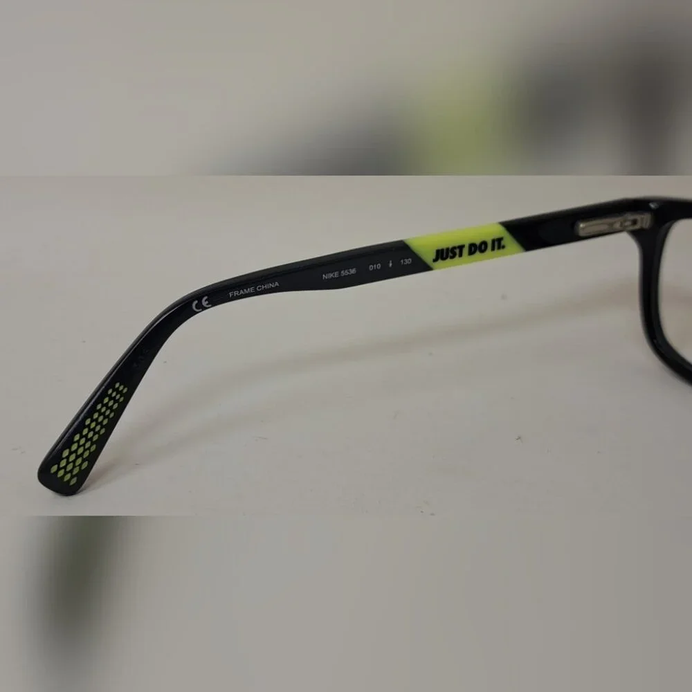 Nike Kid Glasses Frames Swoosh Black Yellow Square 5536 010 49-15-140